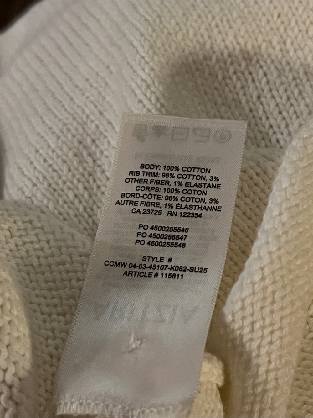 Aritzia Cream Knit V-Neck Button-Front Tank - Picture 8 of 8